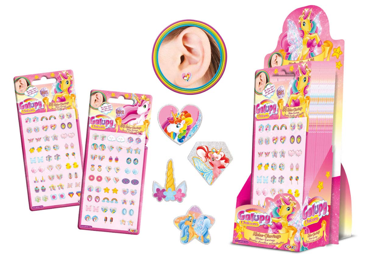 craze-galupy-unicorn-klebeohrringe-m-dchen-27-paar-einhorn image 1