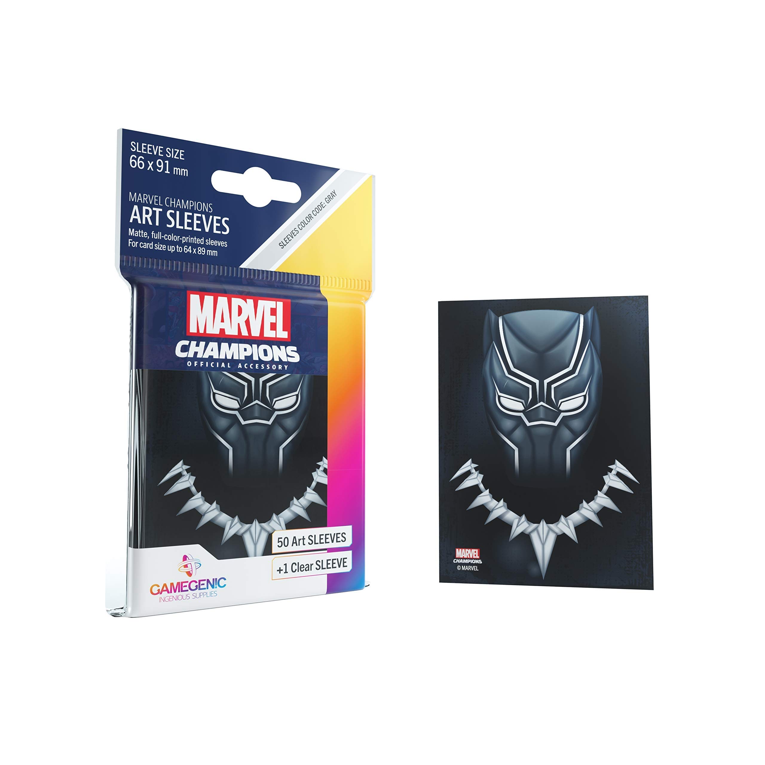 gamegenic-marvel-champions-black-panther-sleeves-50-1-grau image 1