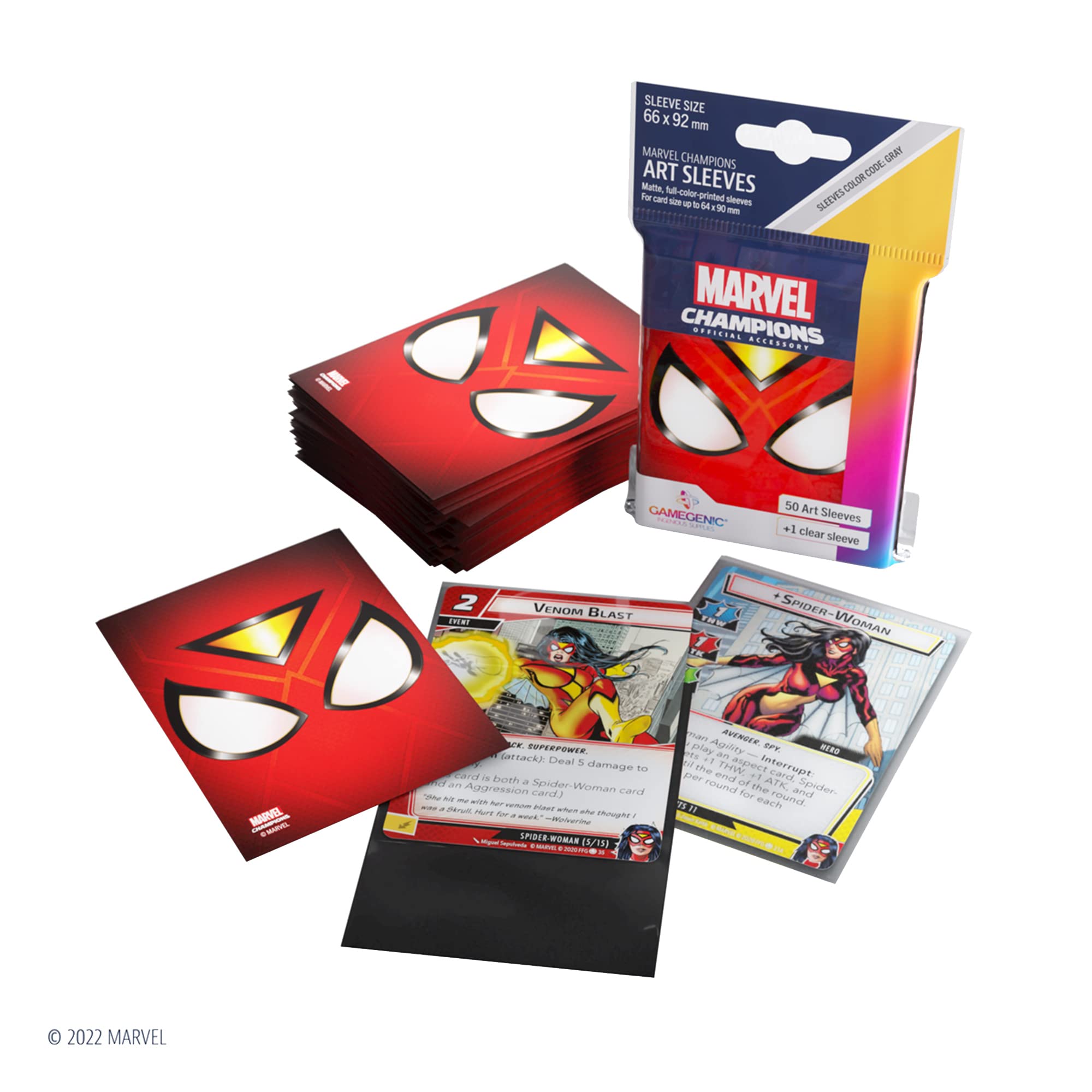 gamegenic-marvel-champions-sleeves-spider-woman-grau-50-1-stk image 3