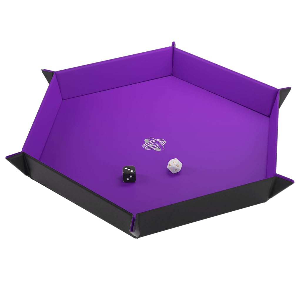 gamegenic-magnetic-dice-tray-hexagonal-w-rfelschale-schwarz-lila image 2