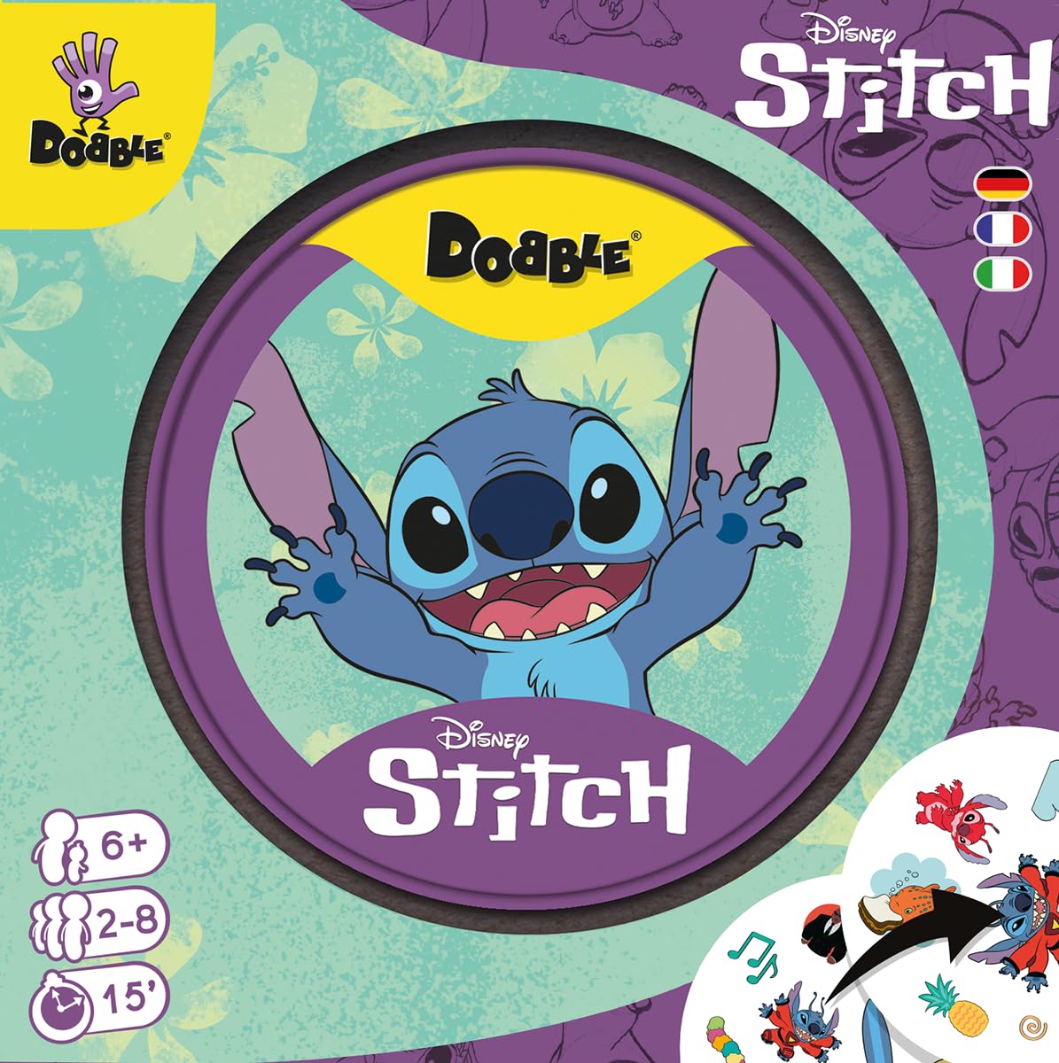 dobble-disney-stitch-kartenspiel-metalldose-ab-6-jahren image 2