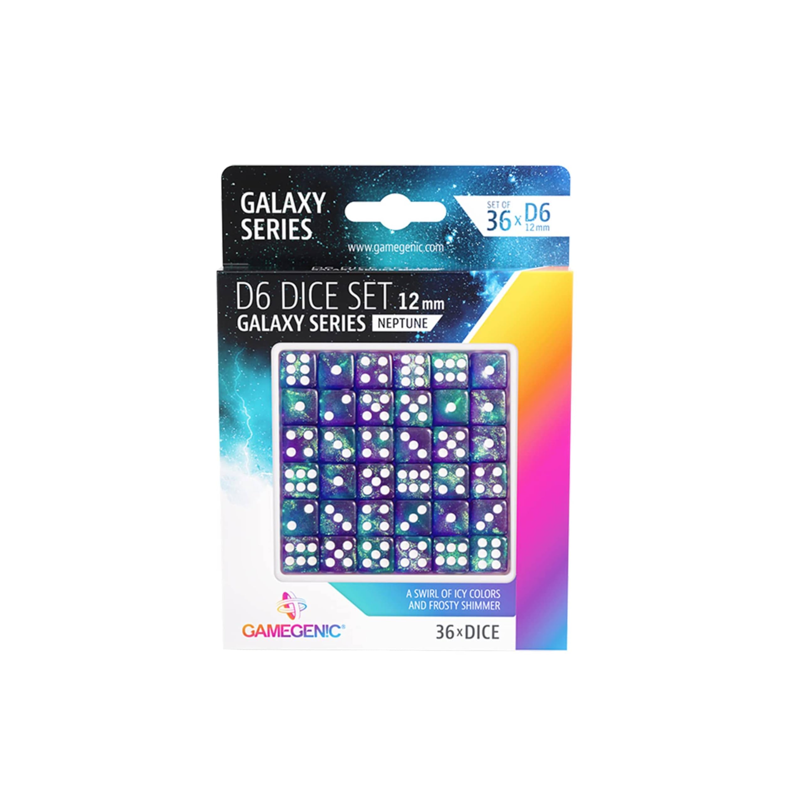 gamegenic-galaxy-aurora-d6-dice-set-12mm-w-rfelset-36er-acryl image 4