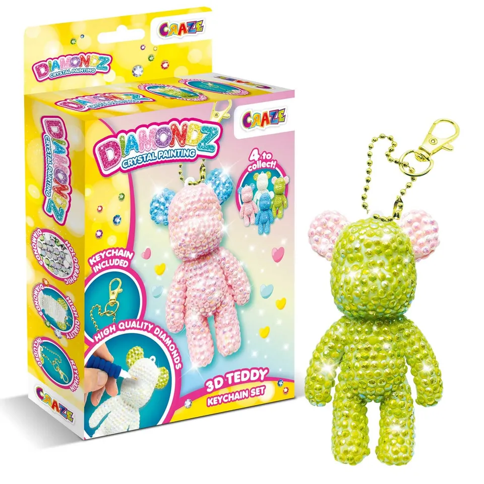 craze-diamondz-3d-teddy-schl-sselanh-nger-bastelset-diamond-painting image 1