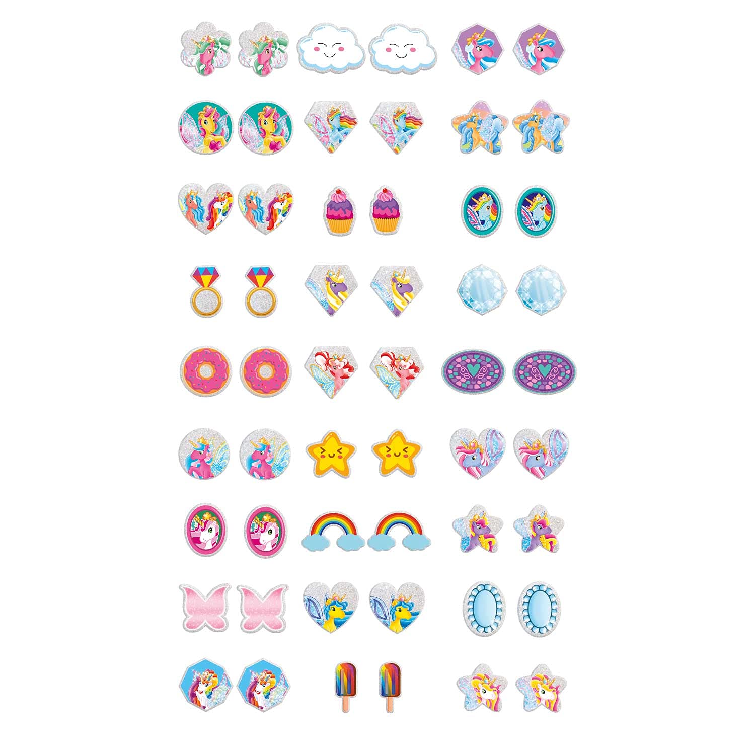 craze-galupy-unicorn-klebeohrringe-m-dchen-27-paar-einhorn image 6
