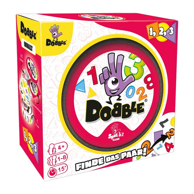 dobble-1-2-3-kartenspiel-kinderspiel-deutsch-blechdose-55-karten image 1