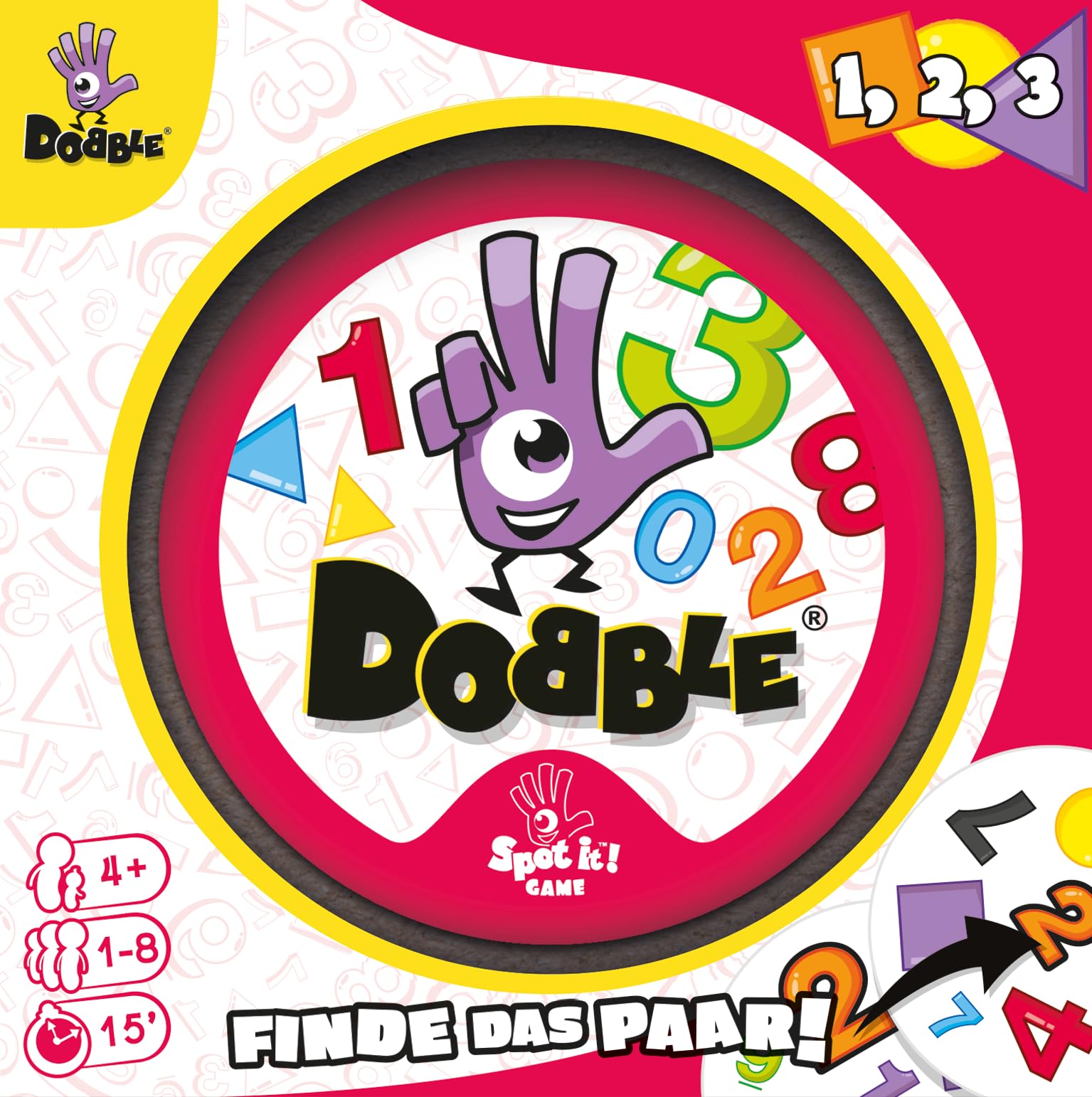 dobble-1-2-3-kartenspiel-kinderspiel-deutsch-blechdose-55-karten image 2