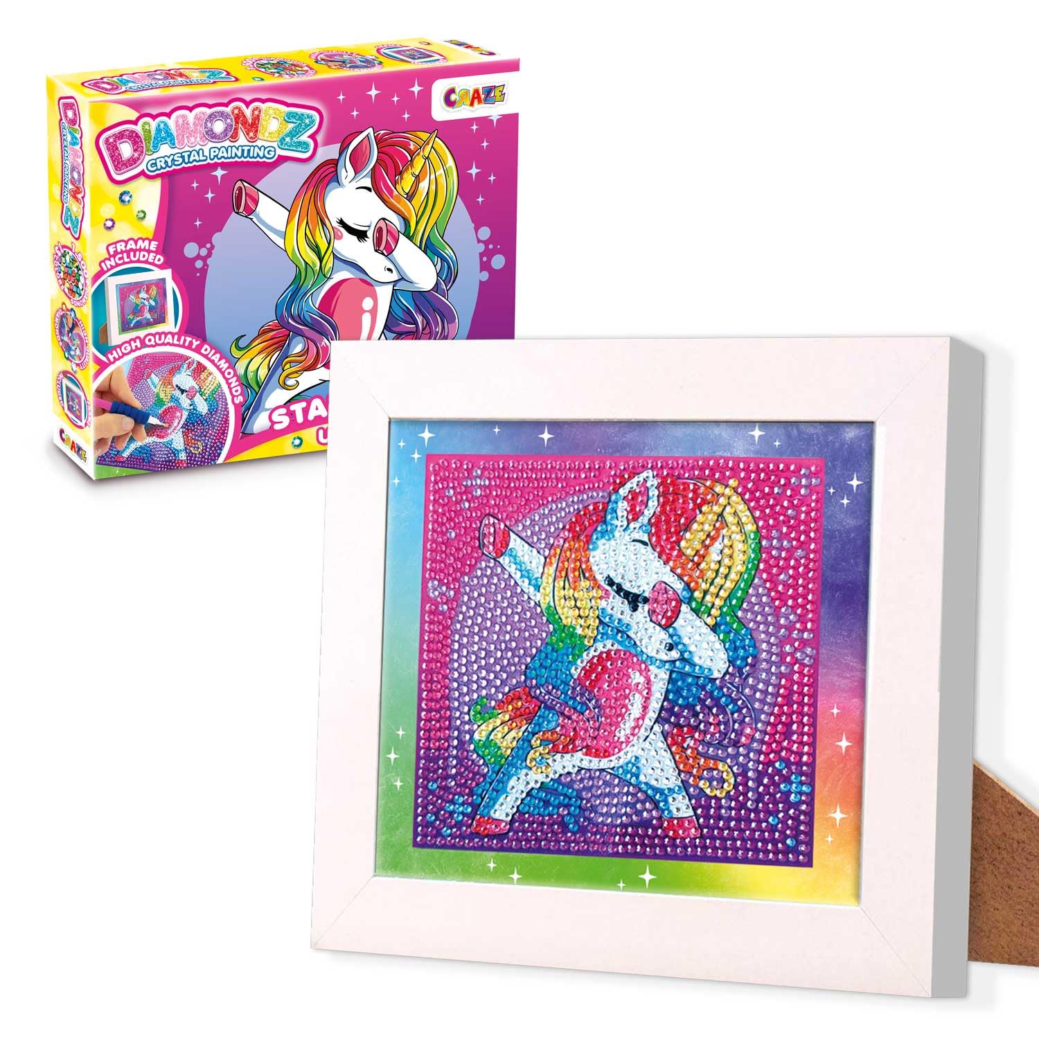 craze-diamondz-crystal-painting-starter-set-einhorn-mit-rahmen image 1