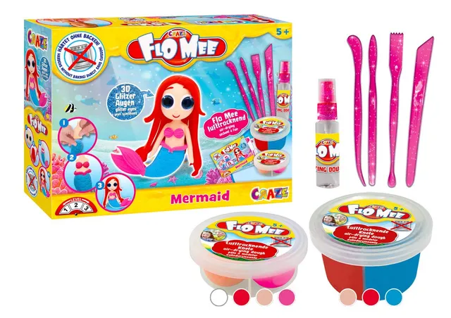 craze-magic-dough-flo-mee-mermaid-knete-meerjungfrau-set image 1