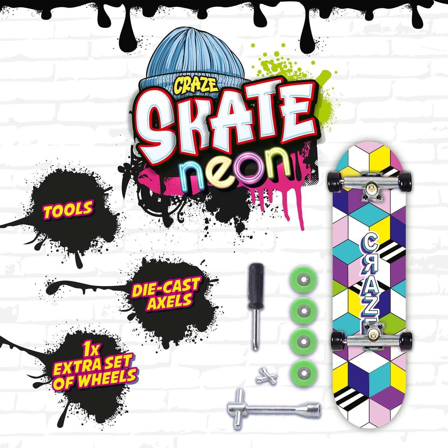 craze-skate-fingerboard-set-neon-edition-4-boards-mit-zubeh-r image 2