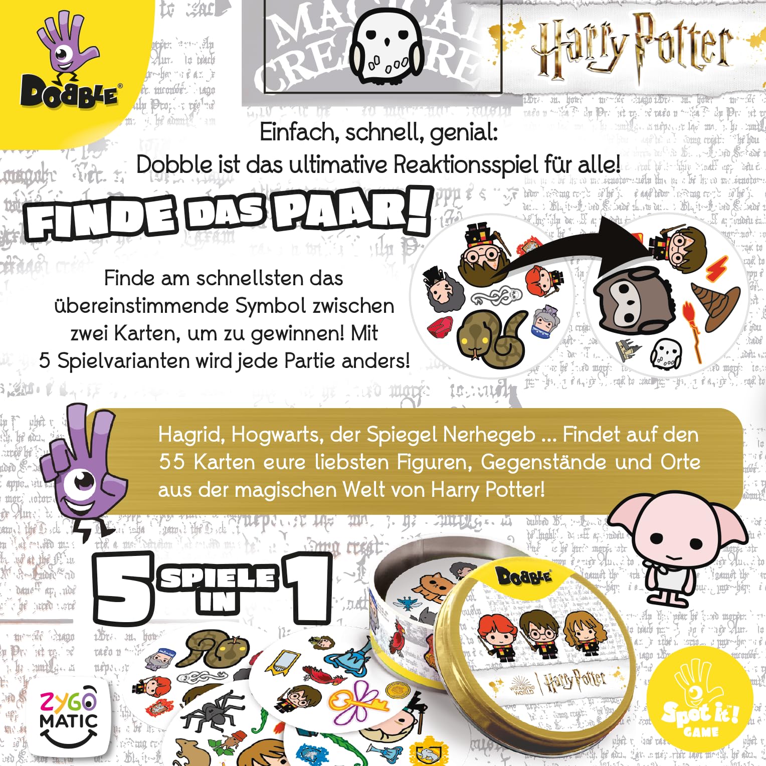 asmodee-dobble-harry-potter-kartenspiel-eco-sleeve-2-8-spieler image 4