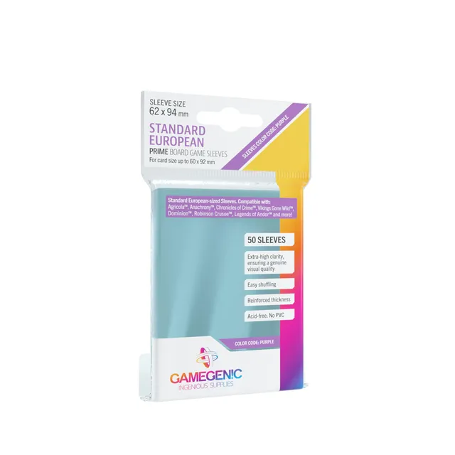 gamegenic-prime-standard-european-sleeves-50-transparent image 1