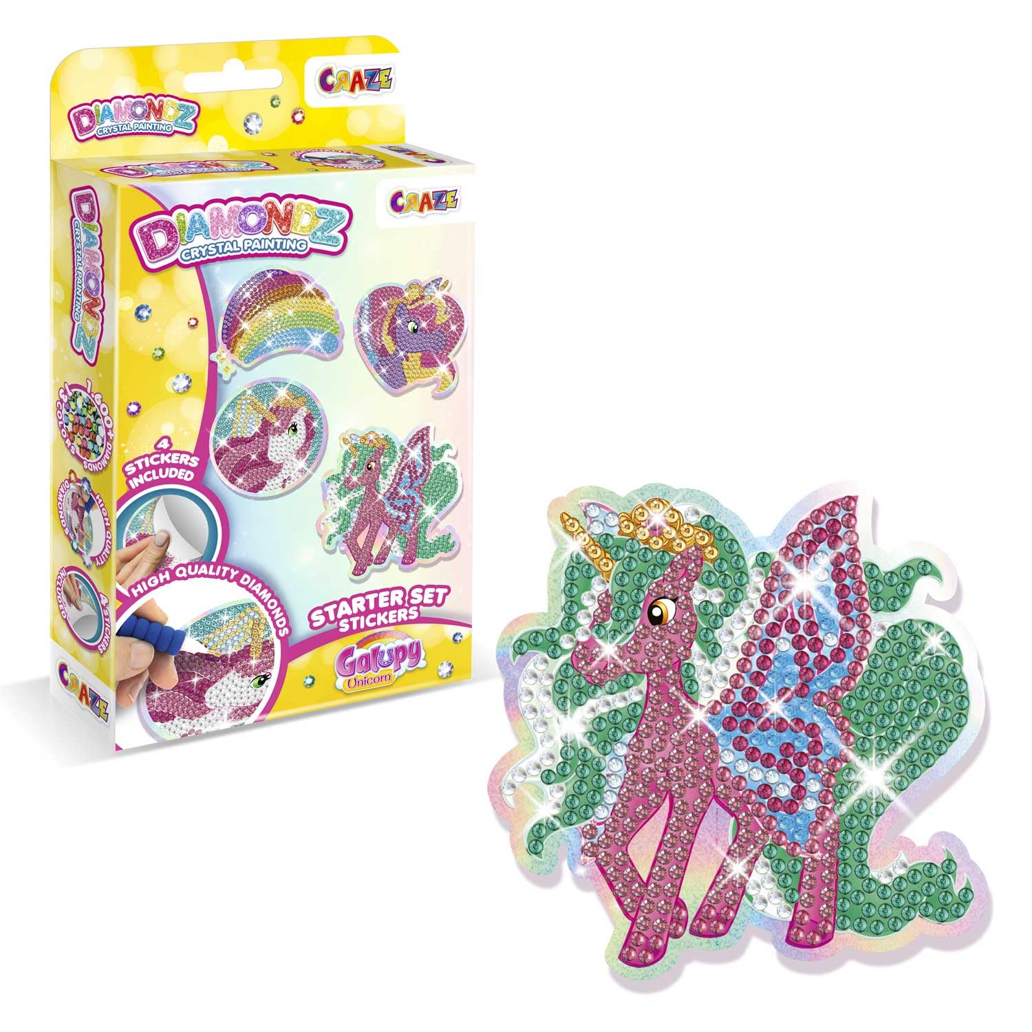 craze-diamondz-galupy-unicorn-diamond-painting-sticker-starter-set image 1