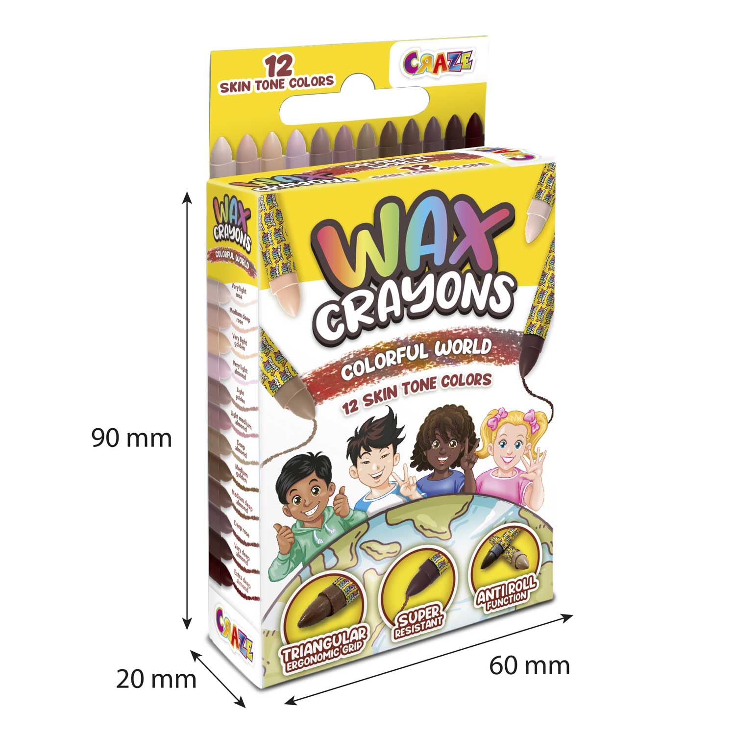craze-diamondz-wachsmalstifte-12er-hautfarben-ab-3-jahre image 7