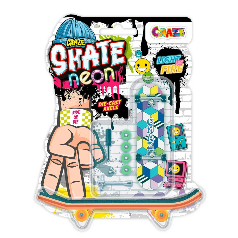 craze-skate-fingerboard-set-neon-edition-4-boards-mit-zubeh-r image 1