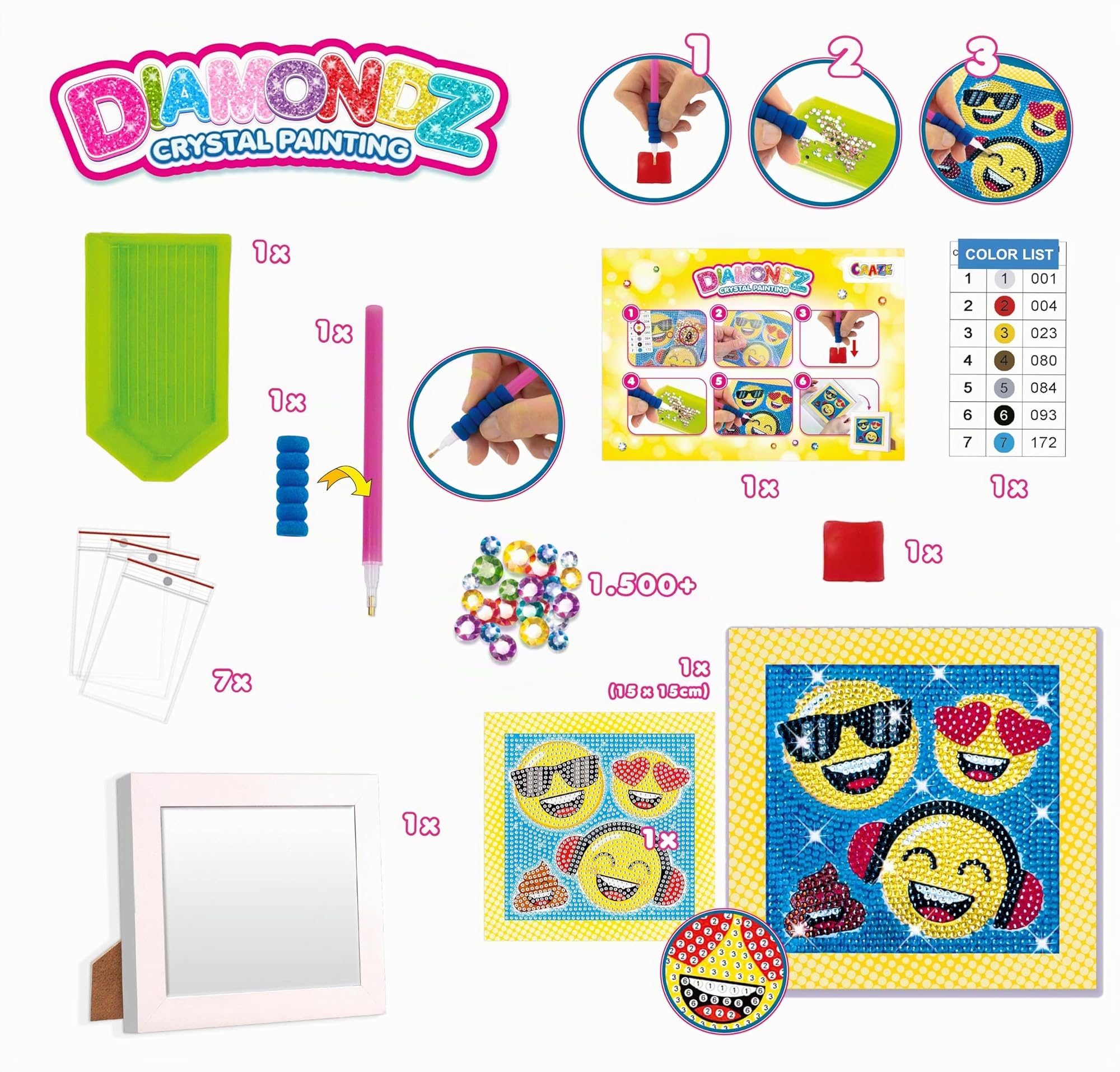 craze-diamondz-funny-face-diamond-painting-set-emoji-mit-rahmen image 4