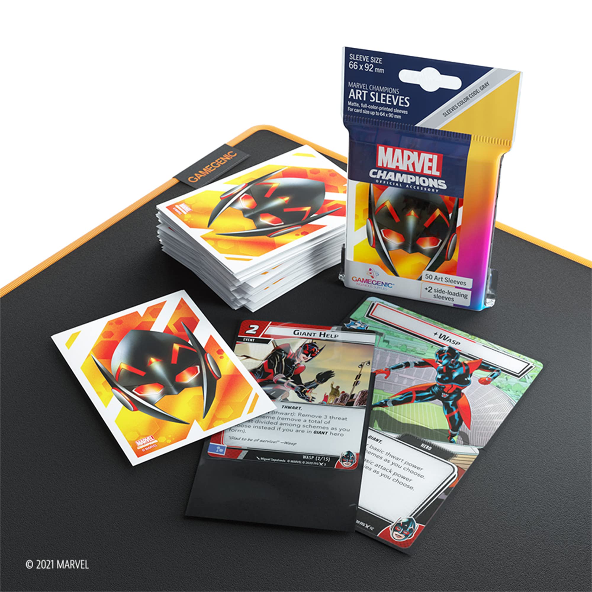 gamegenic-marvel-champions-wasp-sleeves-grau-50-st-ck image 4